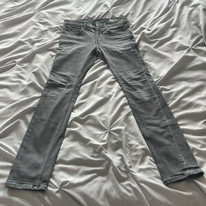 AllSaints grey distressed cigarette skinny jeans mens W28.